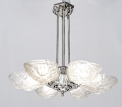 Degu A French Art Deco Chandelier signed by Degue - 3941790