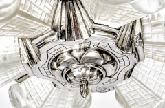  Degu A French Art Deco Chandelier signed by Degue - 3941853