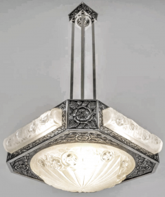  Degu French Art Deco Chandelier Signed by Degue - 3941471