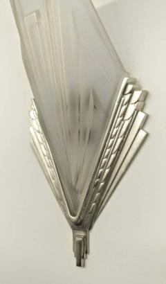  Degu French Art Deco Geometric Wall Sconces Signed by Degue - 3942159