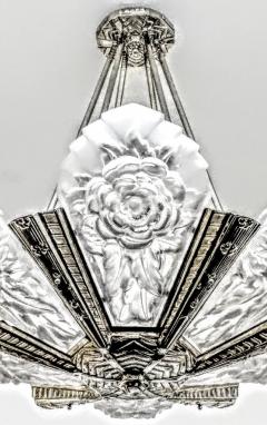  Degu French Art Deco Rose Chandelier signed Degue - 3941620