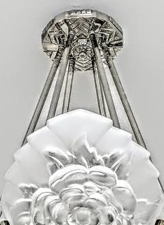  Degu French Art Deco Rose Chandelier signed Degue - 3941621