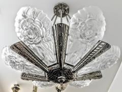  Degu French Art Deco Rose Chandelier signed Degue - 3941623