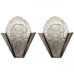  Degu French Art Deco Rose Chandelier signed Degue - 3941625