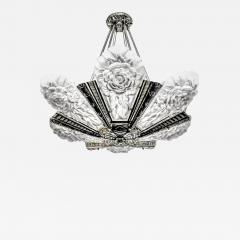  Degu French Art Deco Rose Chandelier signed Degue - 4236597