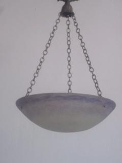 Degu French Art Nouveau Pate Verre Chandelier Pendant by Degu  - 4091033