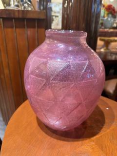  Degu French Etched Glass Art Deco Vase by Degue - 4546941
