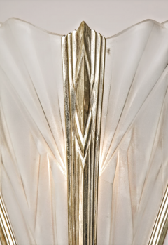 Degu Pair of French Art Deco Geometric Wall Sconces Signed by Degu - 3942439