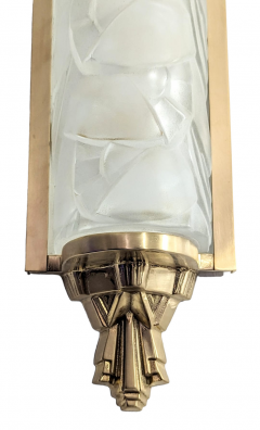  Degu Pair of French Art Deco Petals Wall Sconces Signed by Degue - 3942493