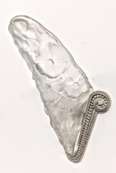  Degu Pair of French Art Deco Wall Sconces Signed by Degue Flower - 3942412