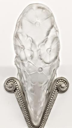  Degu Pair of French Art Deco Wall Sconces Signed by Degue Flower - 3942416