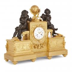  Delafontaine Napoleon III period gilt and patinated bronze clock by Delafontaine - 2500539