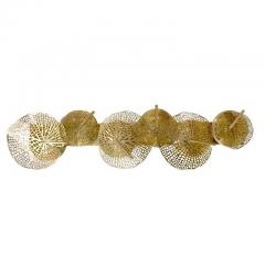  Delta Contemporary Organic Italian Art Design Pair of Perforated Brass Leaf Sconces - 2152803