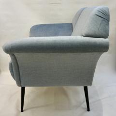  Delta Cosulich Interiors Italian Mid Century Modern Style Pair of Aquamarine Armchairs - 2153169