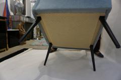  Delta Cosulich Interiors Italian Mid Century Modern Style Pair of Aquamarine Armchairs - 2153178
