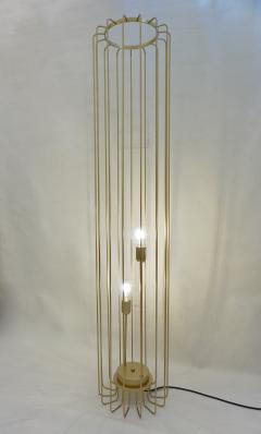  Delta Cosulich Interiors Minimalist Italian Futurist Gold Steel Open Floor Lamp - 2152859