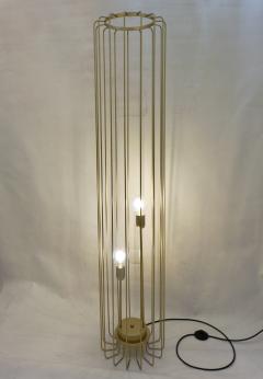  Delta Cosulich Interiors Minimalist Italian Futurist Gold Steel Open Floor Lamp - 2152869