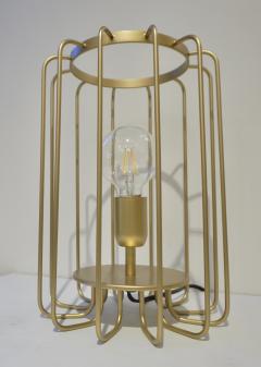  Delta Cosulich Interiors Minimalist Italian Futurist Gold Steel Open Table Lamp - 2153130