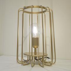  Delta Cosulich Interiors Minimalist Italian Futurist Gold Steel Open Table Lamp - 2153132