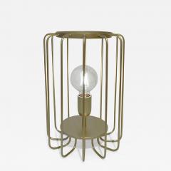  Delta Cosulich Interiors Minimalist Italian Futurist Gold Steel Open Table Lamp - 2153861