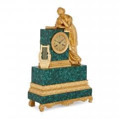  Deni re et Fils An Empire style ormolu and malachite mantel clock by Deni re - 3743857