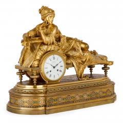  Deni re et Fils Neoclassical Gilt Bronze and Polychrome Enamel Mantel Clock By Deni re et Fils - 4697730