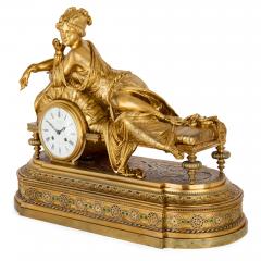 Deni re et Fils Neoclassical Gilt Bronze and Polychrome Enamel Mantel Clock By Deni re et Fils - 4697732