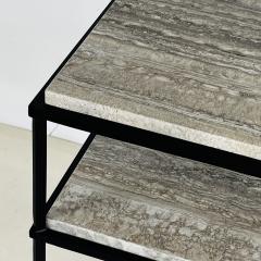  Design Fr res 2 Tier Entretoise Side Table in Silver Travertine by Design Fr res - 4386721