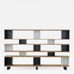  Design Fr res Black and White Horizontale Oak Shelving Unit - 1062211