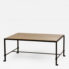  Design Fr res Chic Diagramme Wrought Iron and Travertine Coffee Table - 1088036