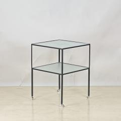  Design Fr res Chic quilibre Blackened Steel Glass Side Table on Casters by Design Fr res - 4329660
