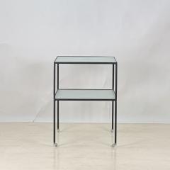  Design Fr res Chic quilibre Blackened Steel Glass Side Table on Casters by Design Fr res - 4329662