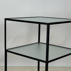  Design Fr res Chic quilibre Blackened Steel Glass Side Table on Casters by Design Fr res - 4329663