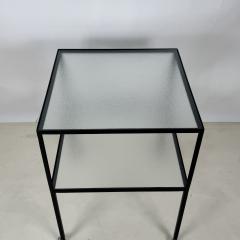  Design Fr res Chic quilibre Blackened Steel Glass Side Table on Casters by Design Fr res - 4329667