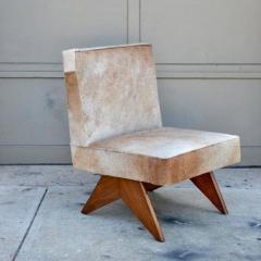  Design Fr res Compas Oak and Natural Hide Slipper Chair - 929359