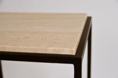  Design Fr res Diagramme Wrought Iron and Honed Travertine Drinks Table by Design Fr res - 1110683