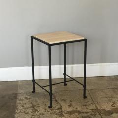  Design Fr res Diagramme Wrought Iron and Travertine Drink End Table by Design Fr res - 929318