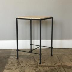  Design Fr res Diagramme Wrought Iron and Travertine Drink End Table by Design Fr res - 929320