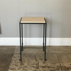  Design Fr res Diagramme Wrought Iron and Travertine Drink End Table by Design Fr res - 929321