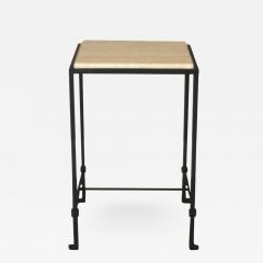  Design Fr res Diagramme Wrought Iron and Travertine Drink End Table by Design Fr res - 929344