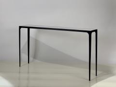  Design Fr res Extra long Esquisse Blackened Iron and Goatskin Console by Design Fr res - 1342893