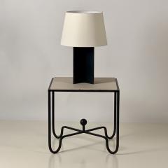  Design Fr res Large Cuatrolados Blackened Steel Lamp with Custom Parchment Shade - 1544741