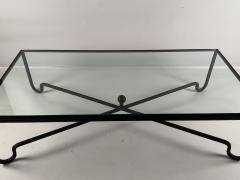  Design Fr res Large Entretoise Blackened Iron and Glass Coffee Table by Design Fr res - 3993137