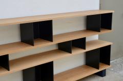  Design Fr res Low Black Steel Horizontale Oak Shelving Unit by Design Fr res - 958789