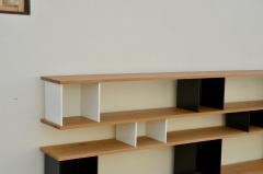  Design Fr res Low Black and White Horizontale Oak Shelving Unit - 923674