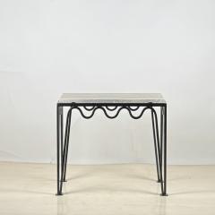  Design Fr res M andre Black Iron and Silver Travertine Side Table by Design Fr res - 4284112