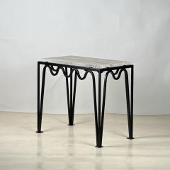  Design Fr res M andre Black Iron and Silver Travertine Side Table by Design Fr res - 4284115