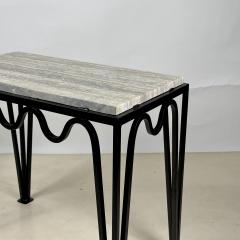  Design Fr res M andre Black Iron and Silver Travertine Side Table by Design Fr res - 4284120