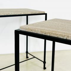  Design Fr res Narrow Diagramme Travertine Side or End Table by Design Fr res - 4387535