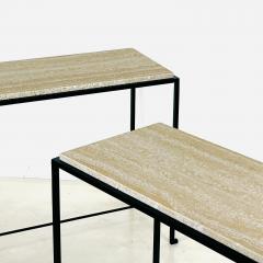  Design Fr res Narrow Diagramme Travertine Side or End Table by Design Fr res - 4387536